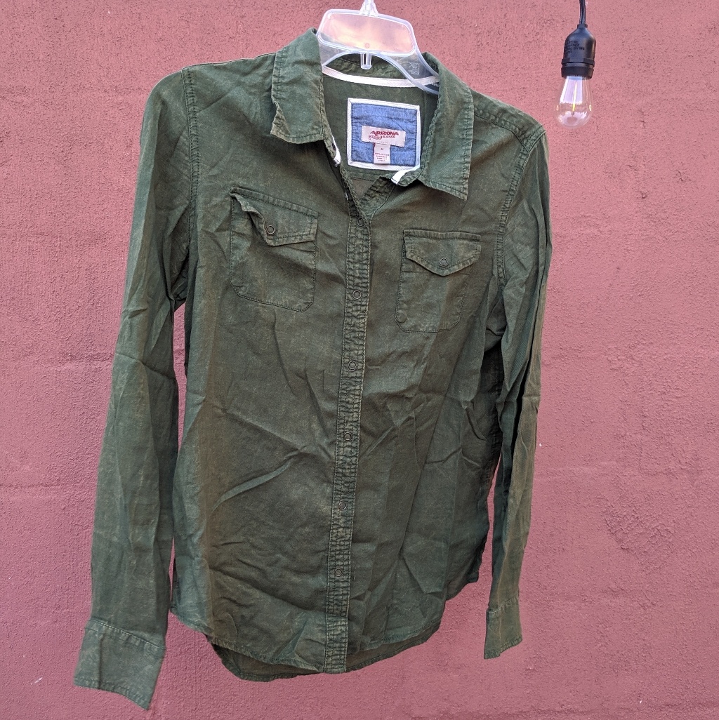 Green Double Breasted Button Down